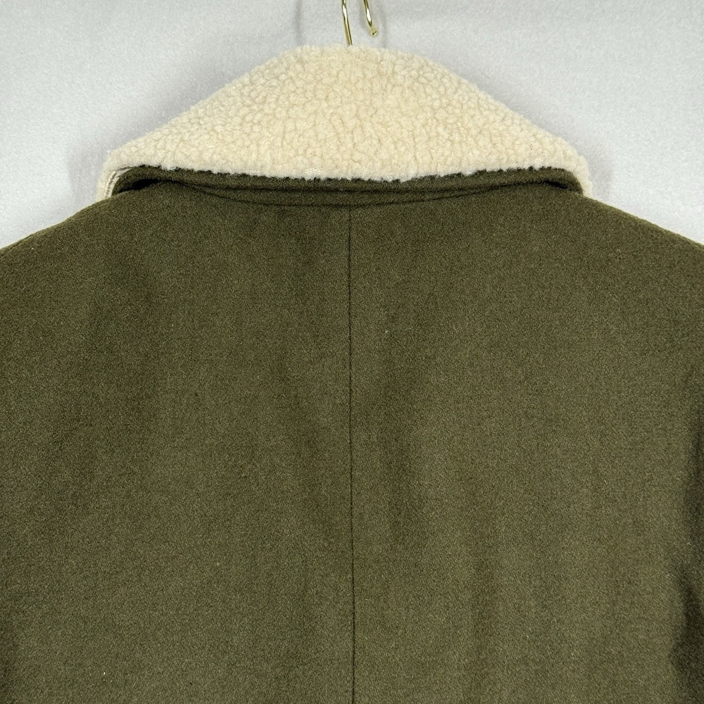 Old Navy Peacoat Women Small Petite Wool Blend Double Breasted Sherpa Collar NWT - Picture 10 of 15